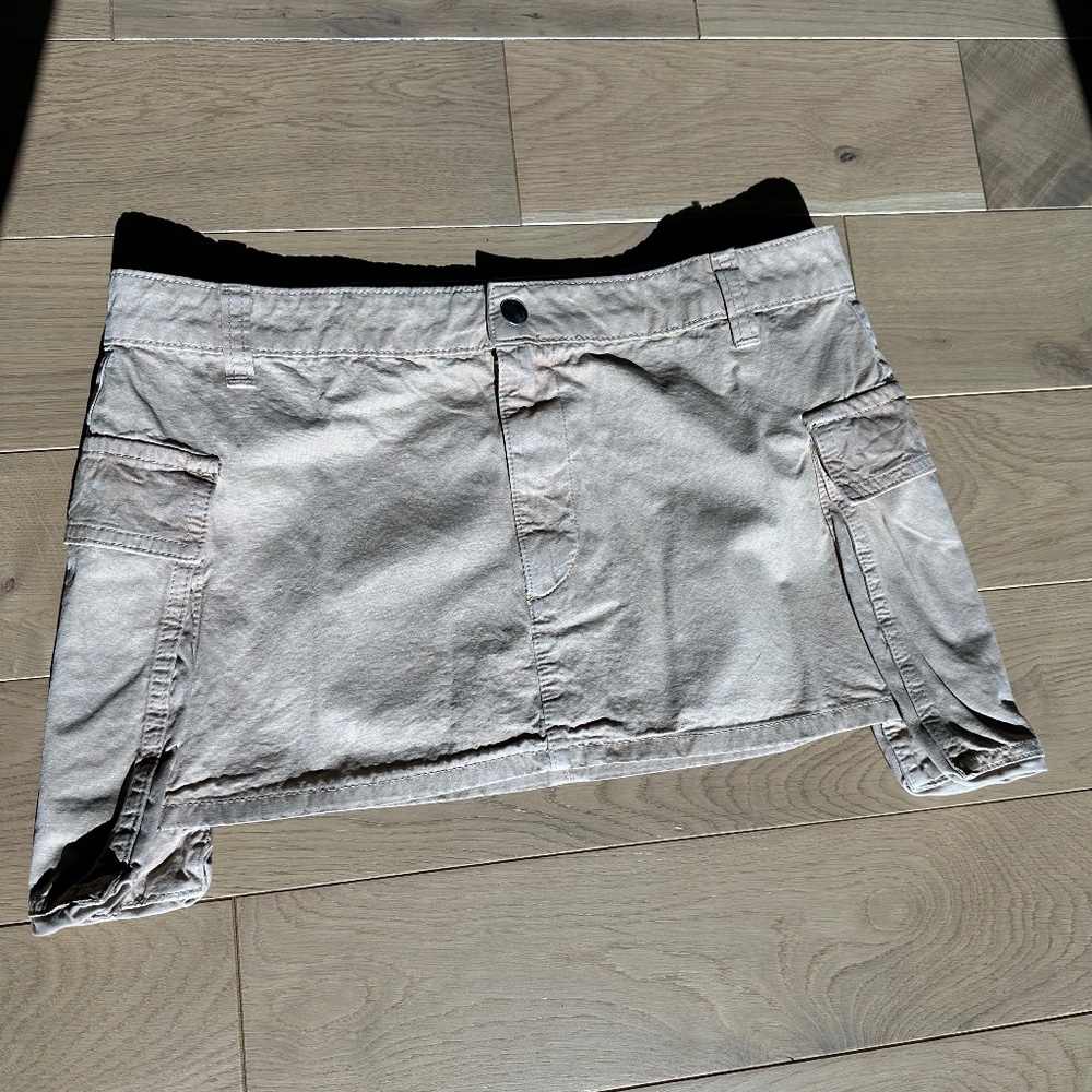 ASOS DESIGN Petite below pocket mini skirt in stone